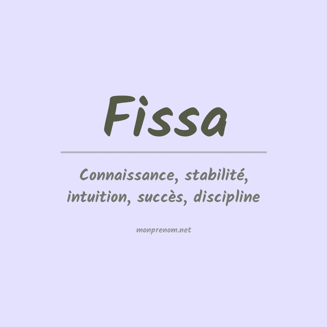Signification du prénom Fissa
