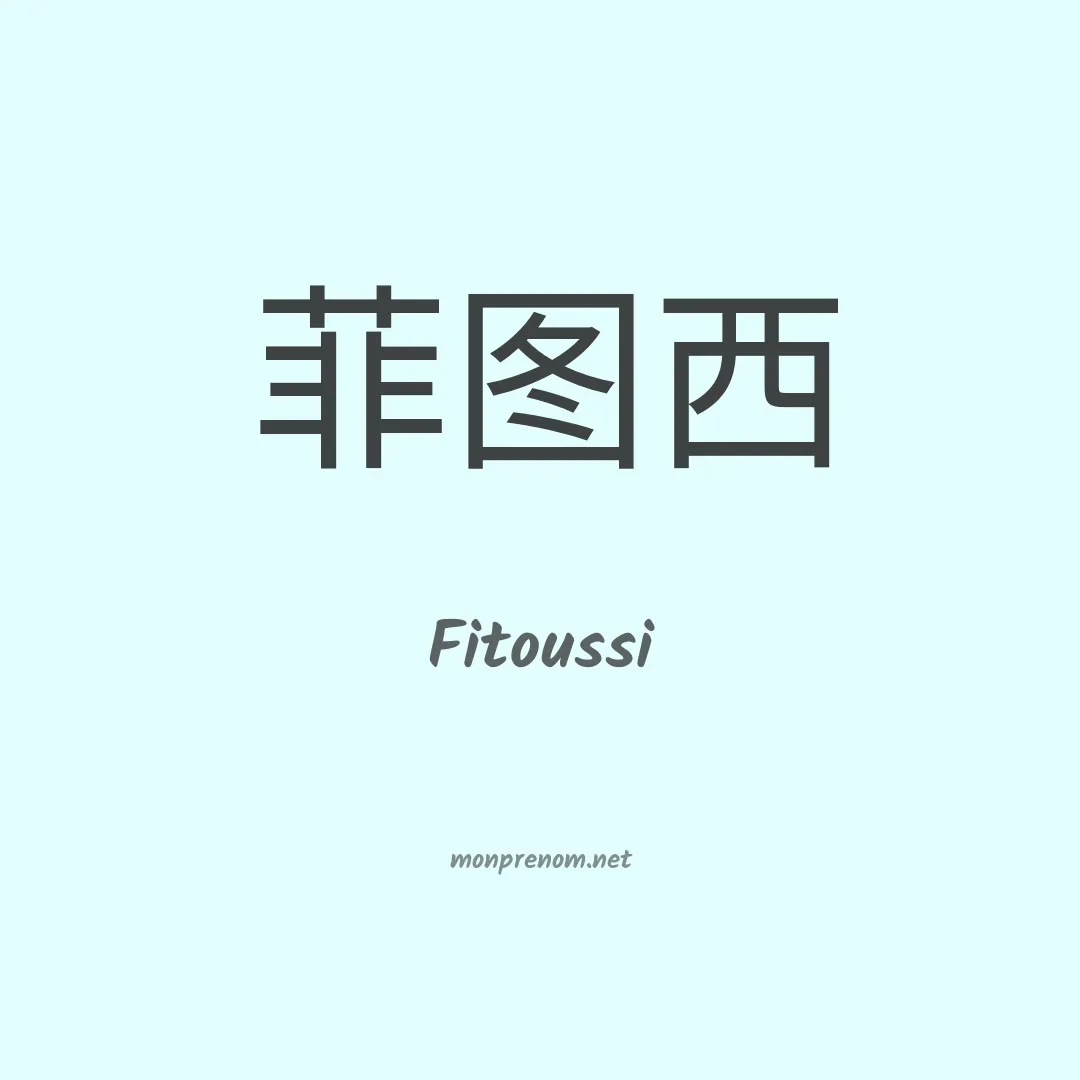 Fitoussi en chinois