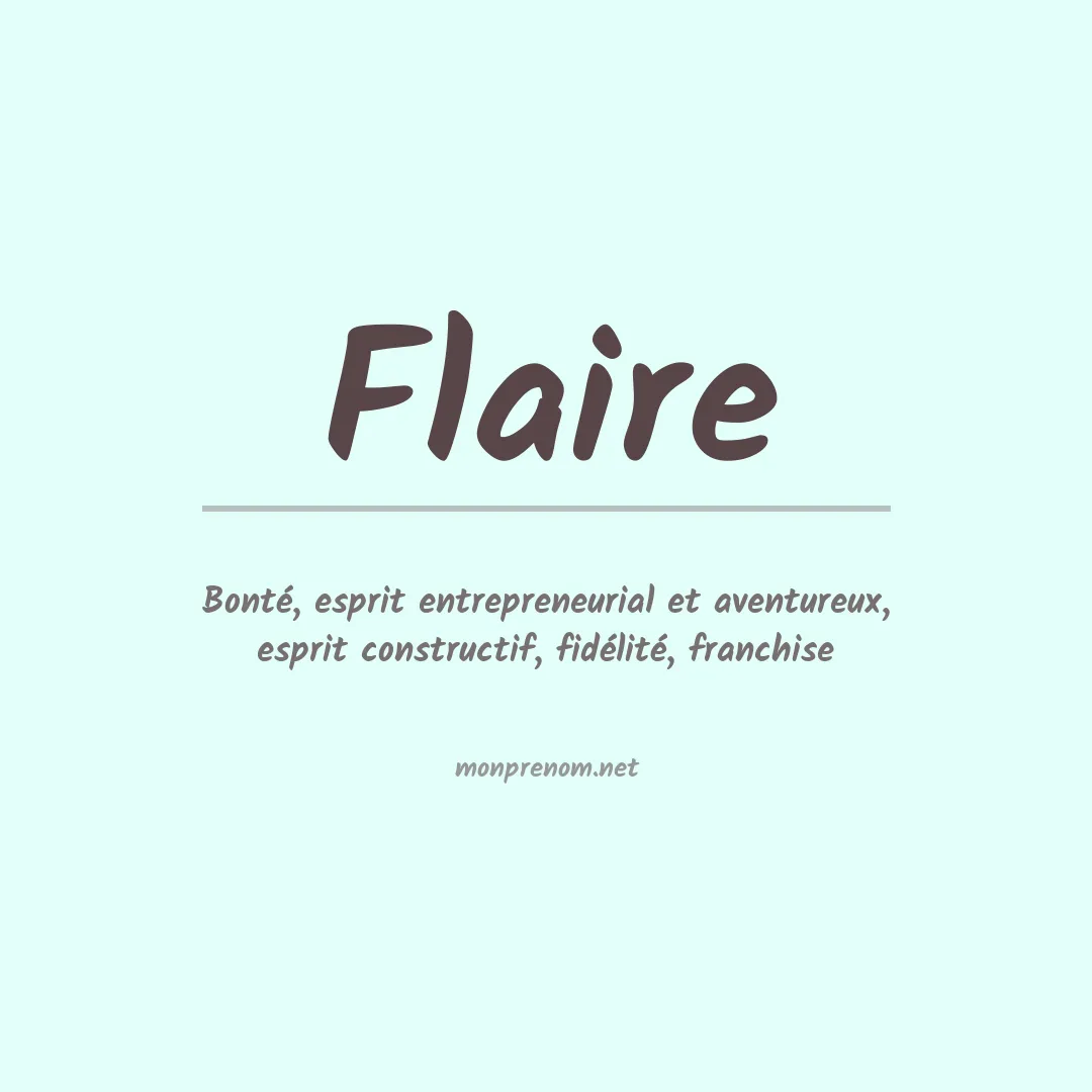 Signification du prénom Flaire