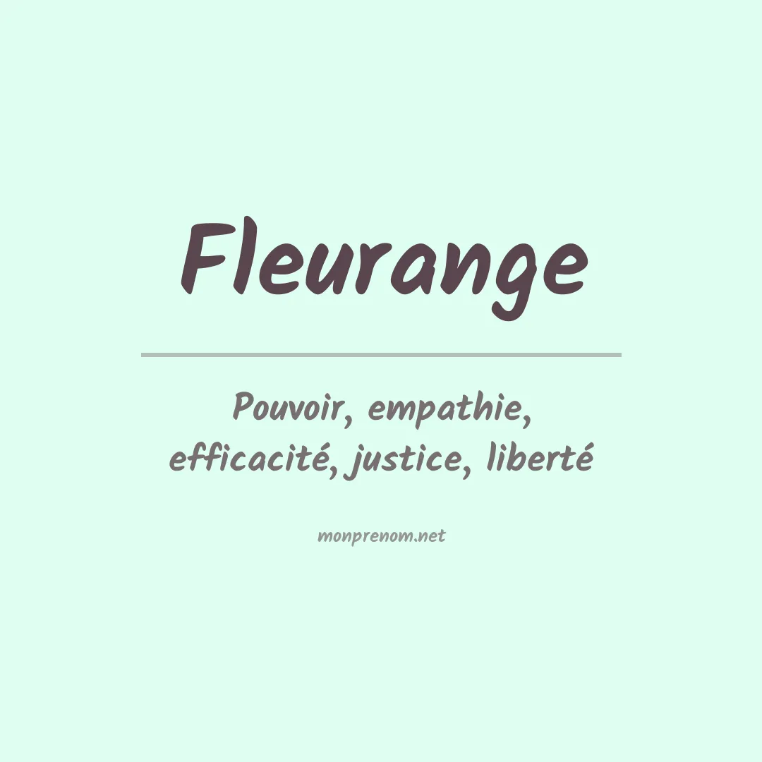 Signification du prénom Fleurange