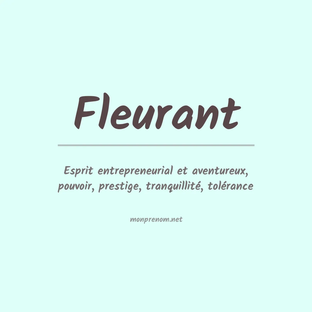 Signification du prénom Fleurant