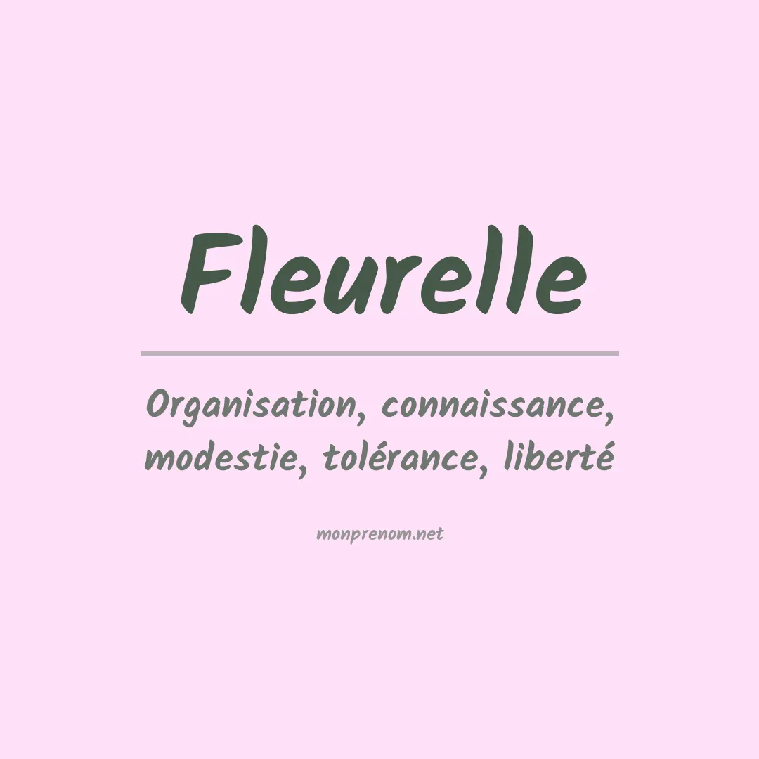 Signification du prénom Fleurelle
