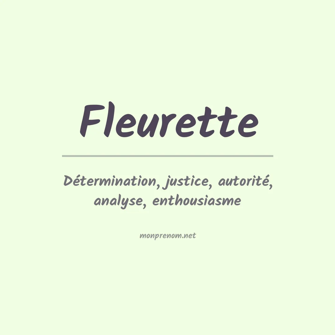 Signification du prénom Fleurette