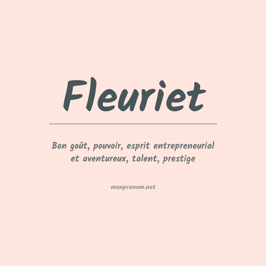 Signification du prénom Fleuriet