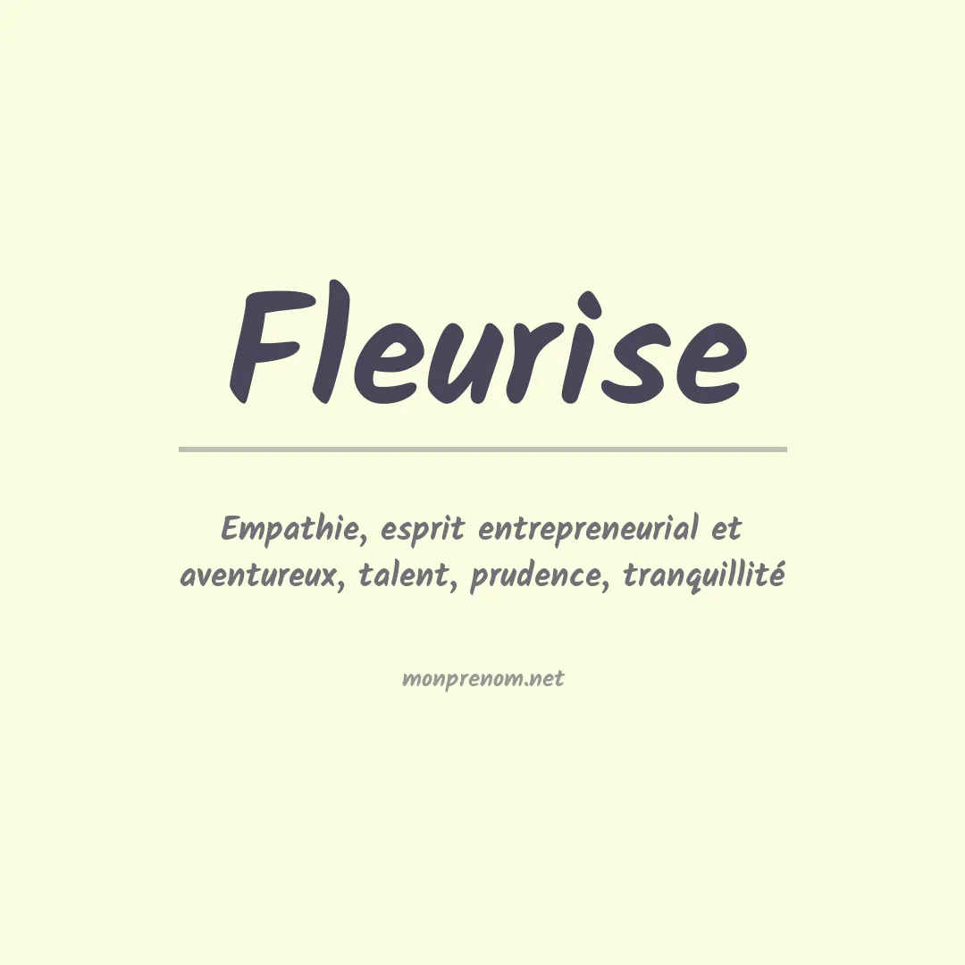 Signification du prénom Fleurise