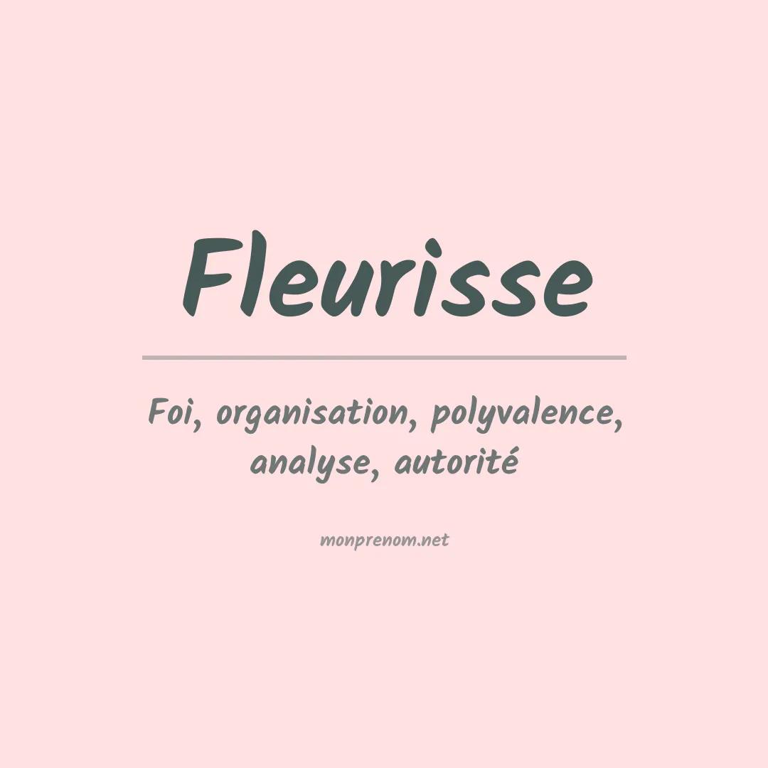 Signification du prénom Fleurisse
