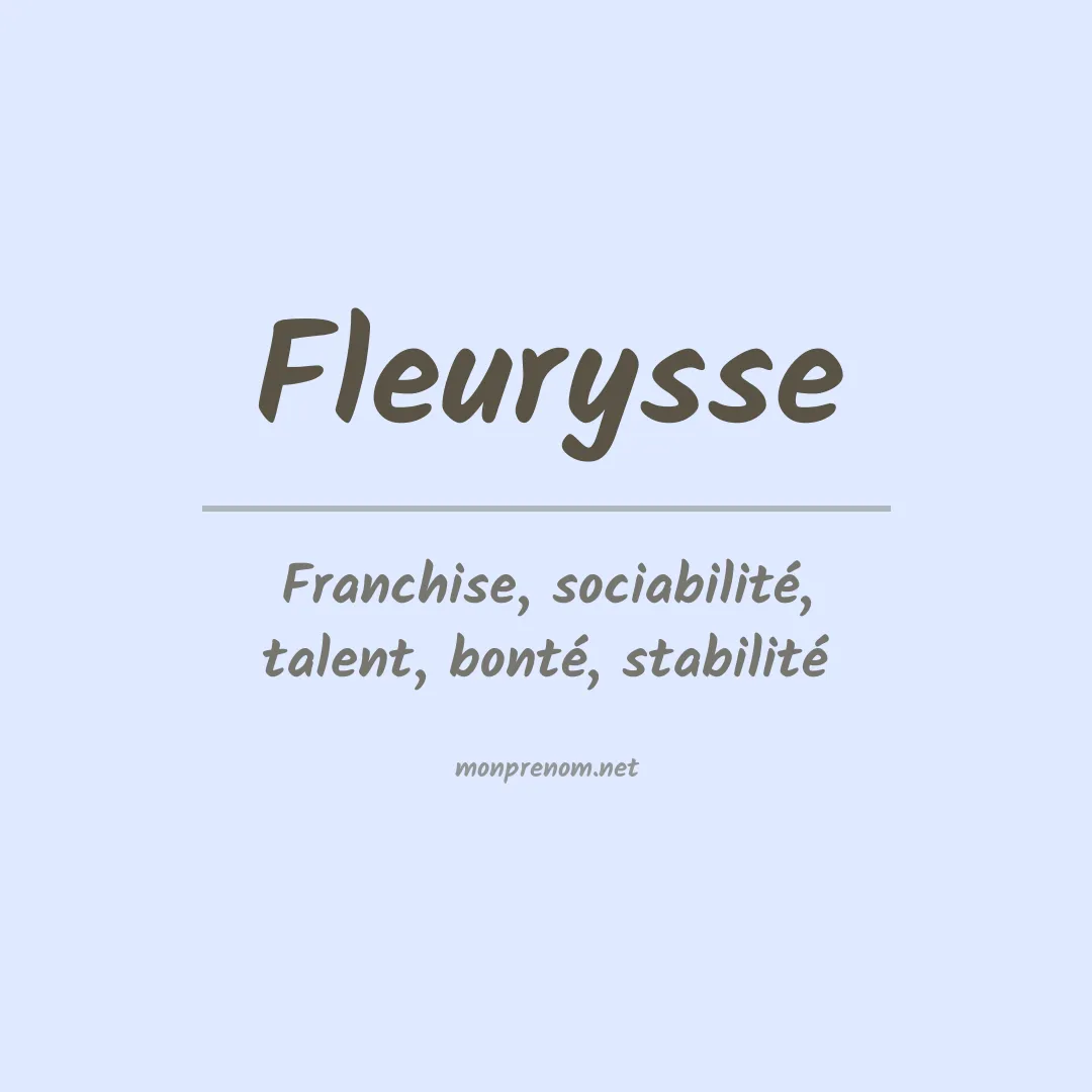Signification du prénom Fleurysse