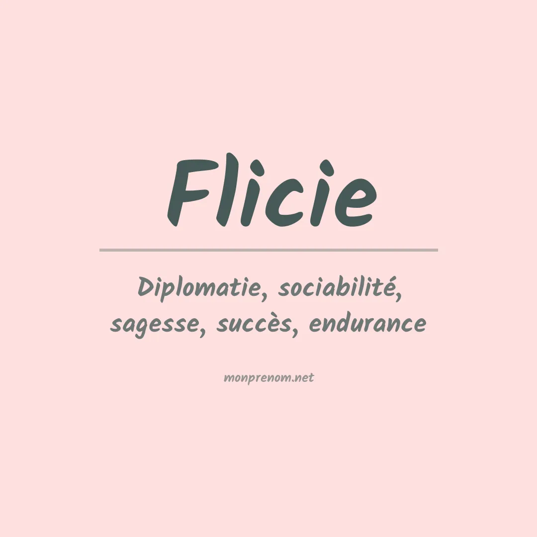 Signification du prénom Flicie