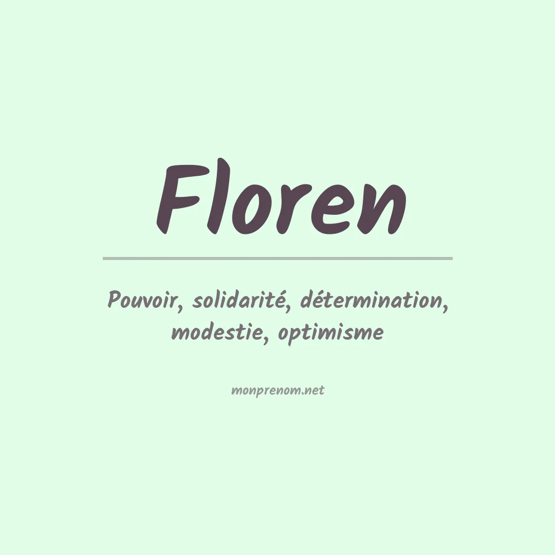 Prénom Floren