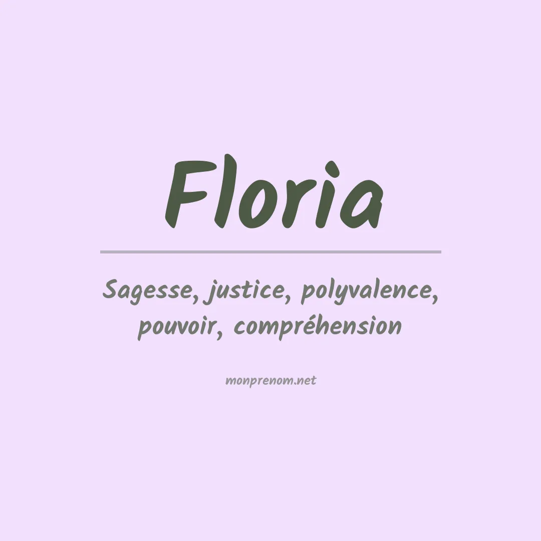 Prénom Floria