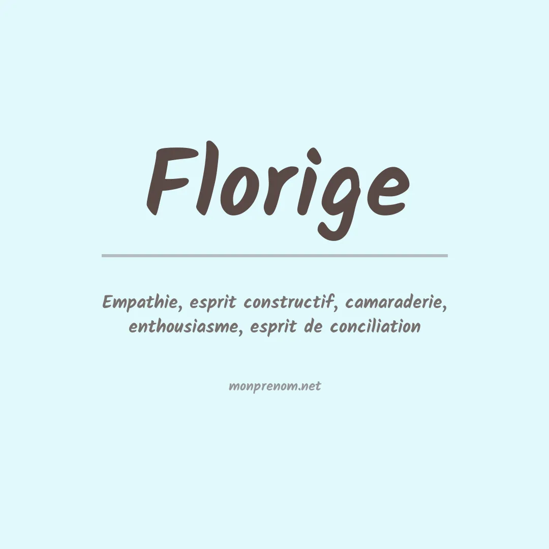 Signification du prénom Florige