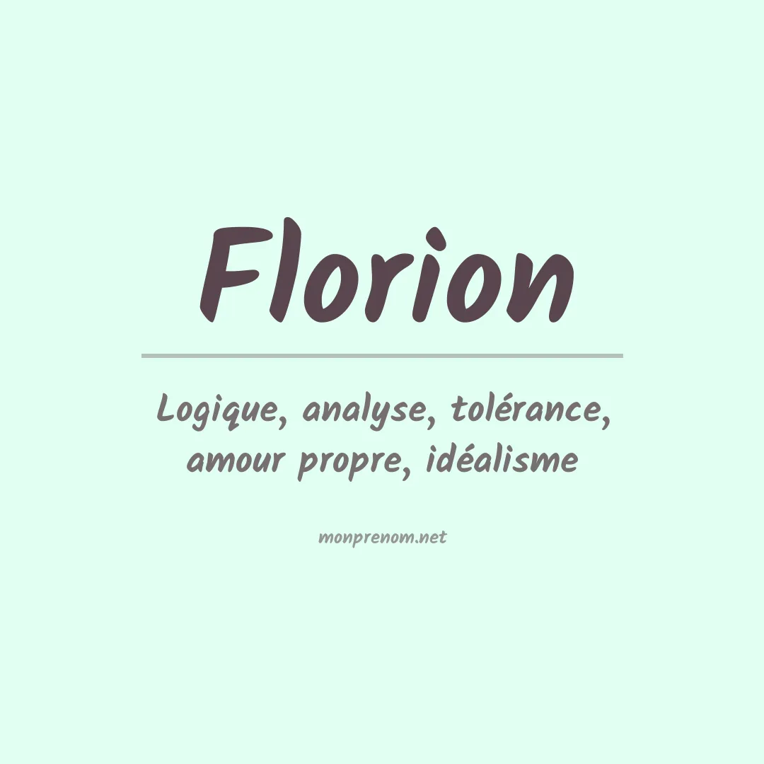 Signification du prénom Florion