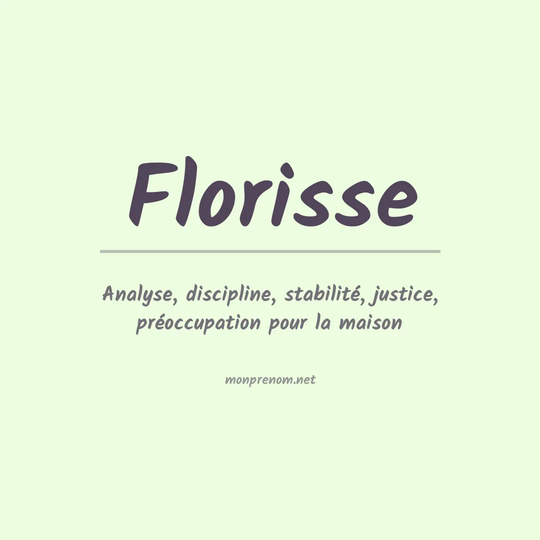 Signification du prénom Florisse