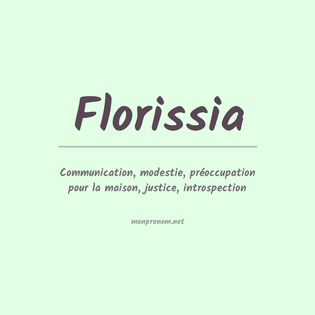 Signification du prénom Florissia