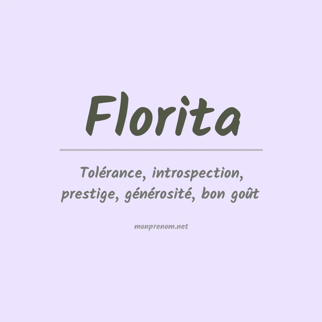 Signification du prénom Florita