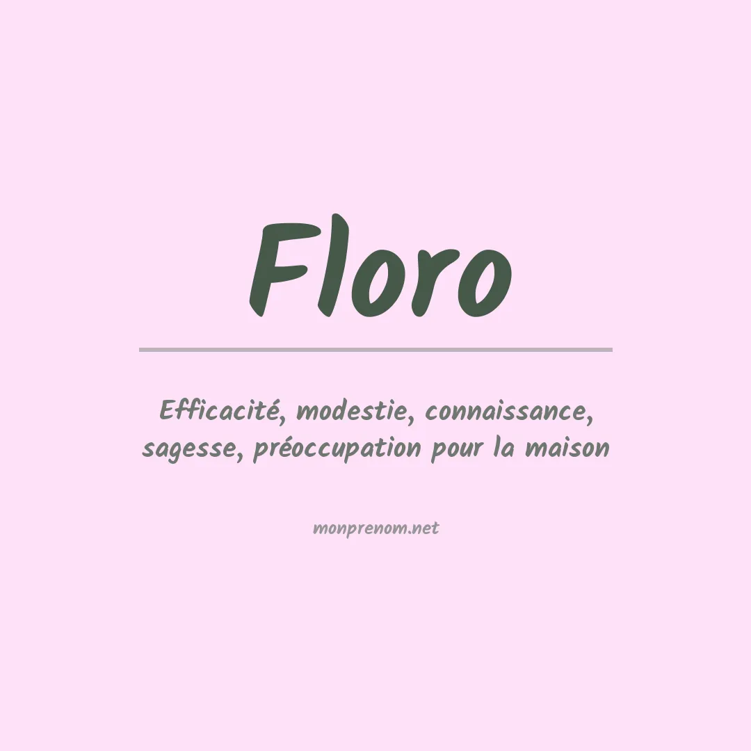 Prénom Floro