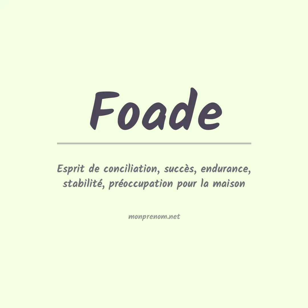 Prénom Foade