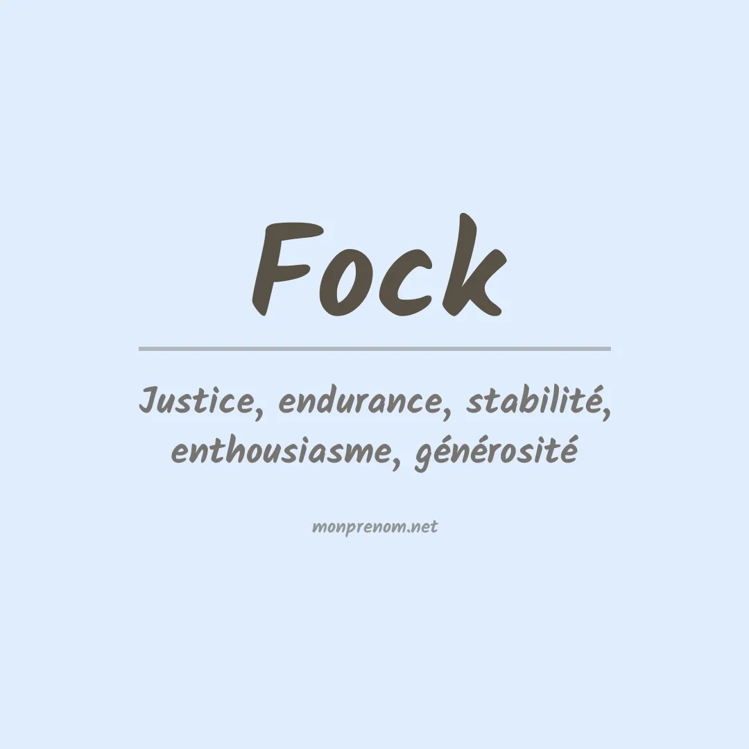 Signification du prénom Fock