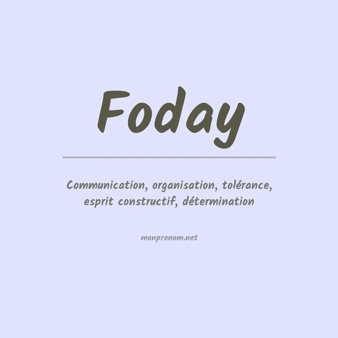 Signification du prénom Foday