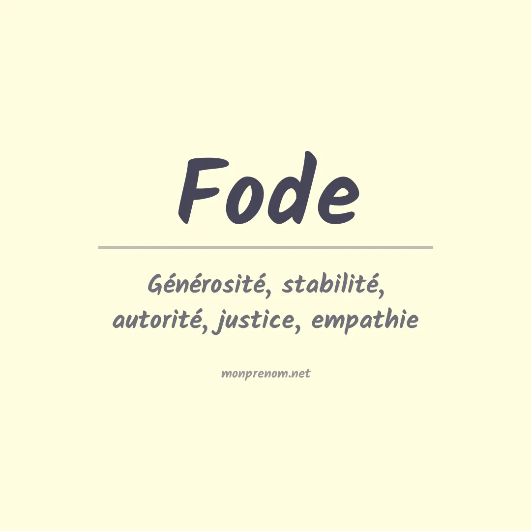 Prénom Fode