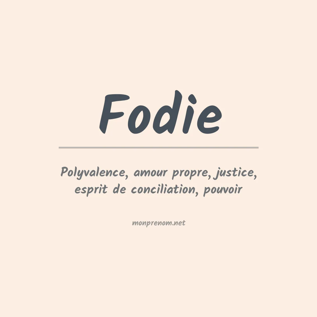 Signification du prénom Fodie