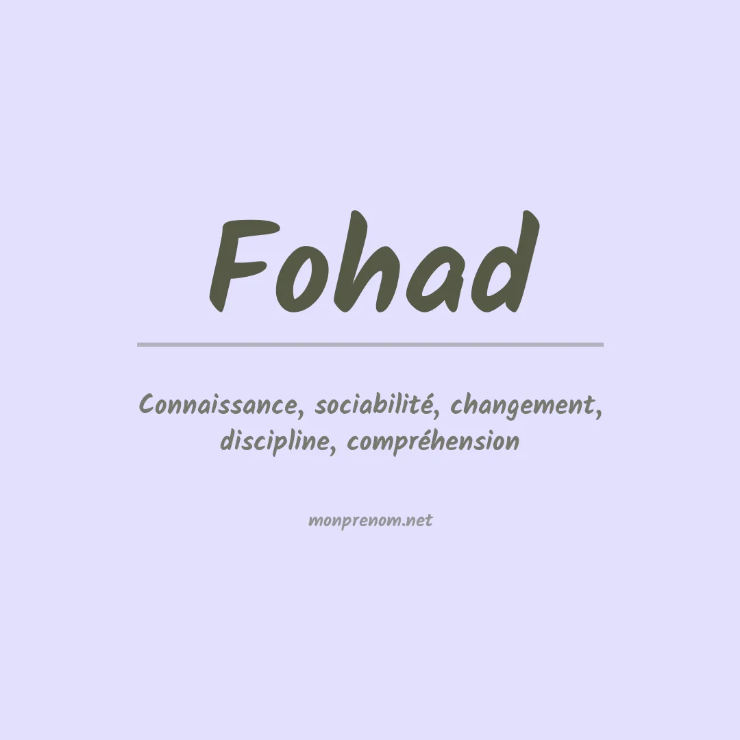 Signification du prénom Fohad