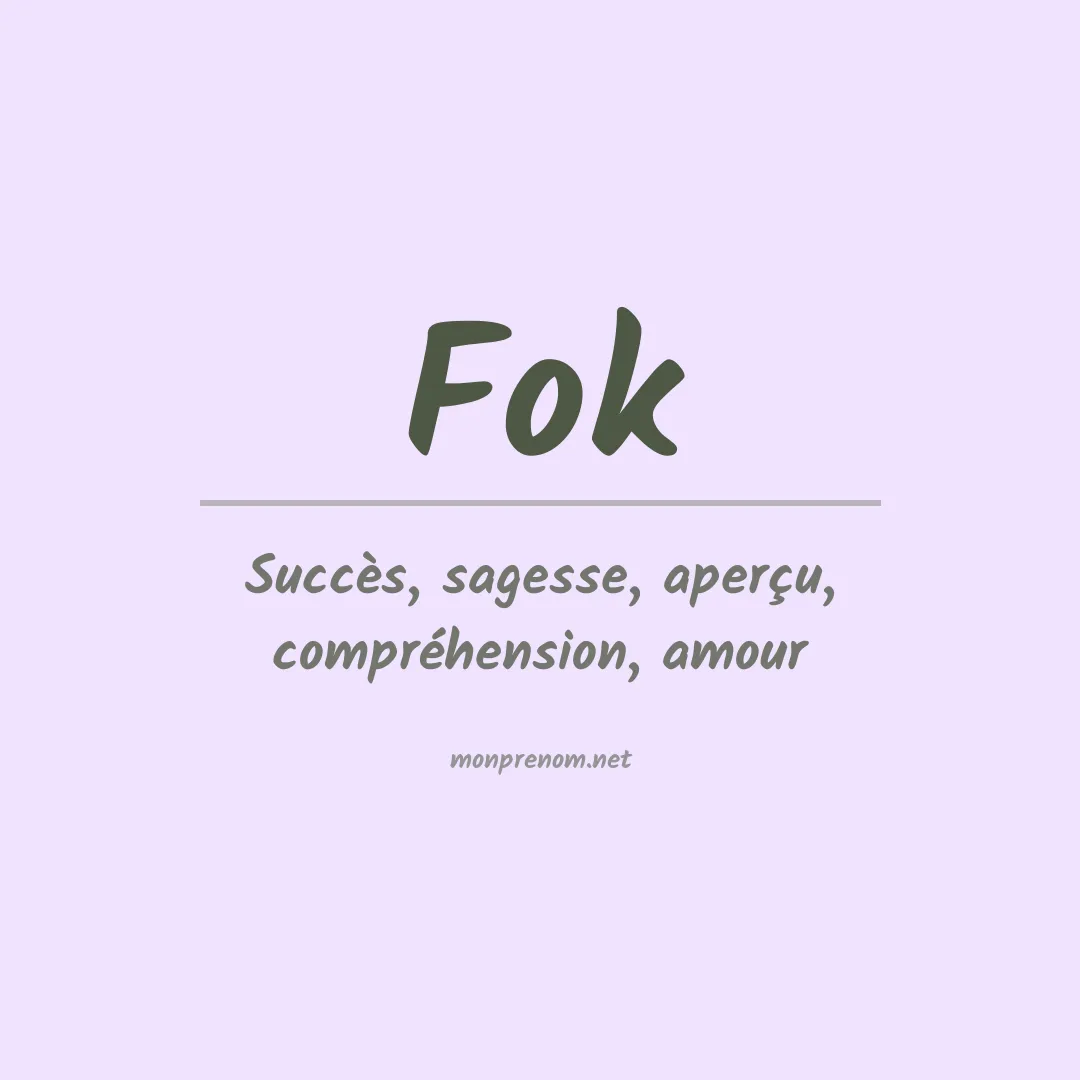 Prénom Fok