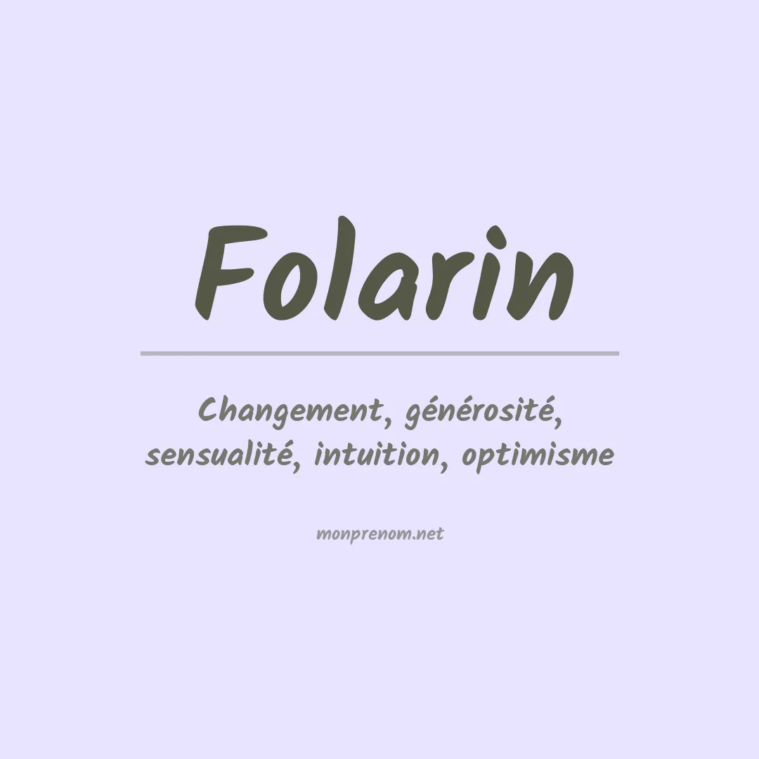 Signification du prénom Folarin