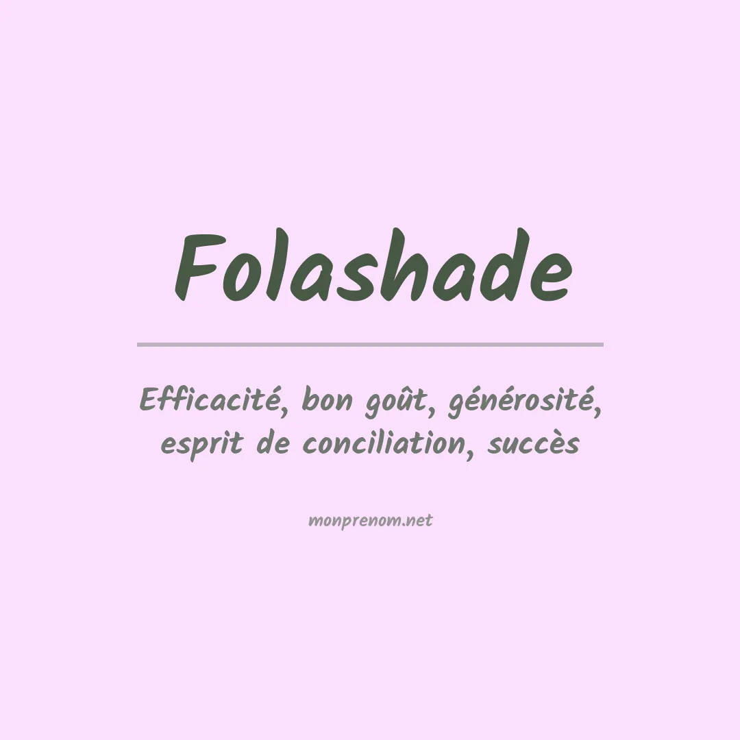 Signification du prénom Folashade