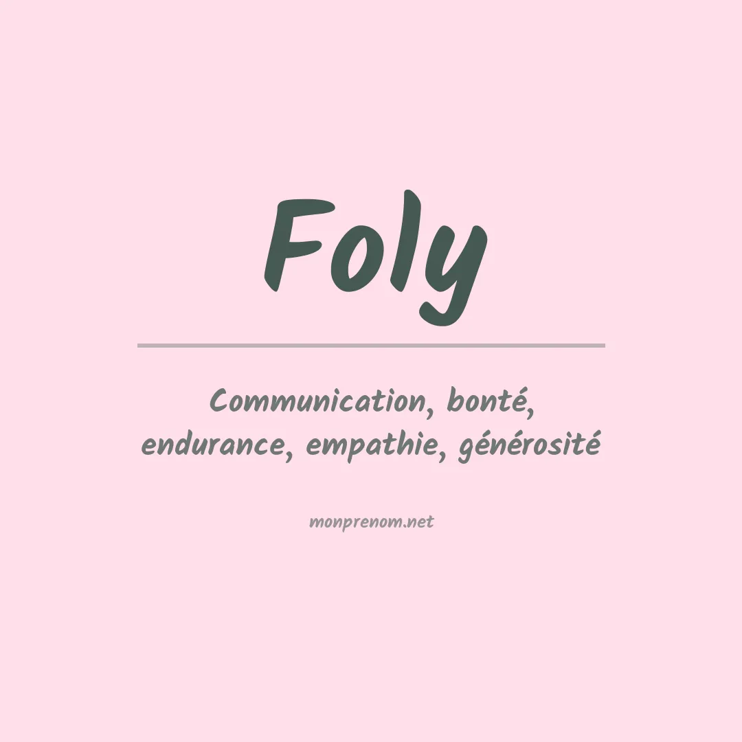 Prénom Foly