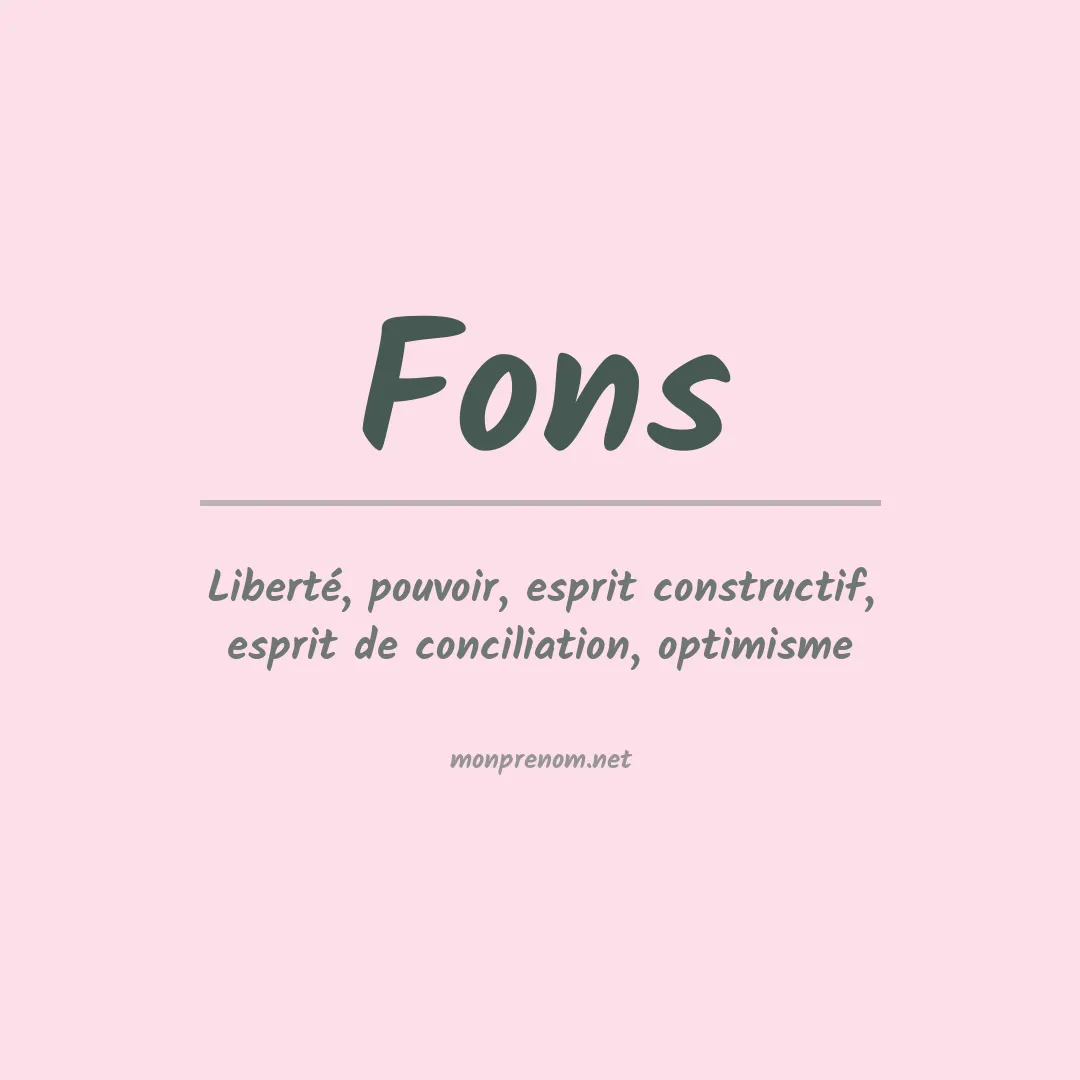 Prénom Fons