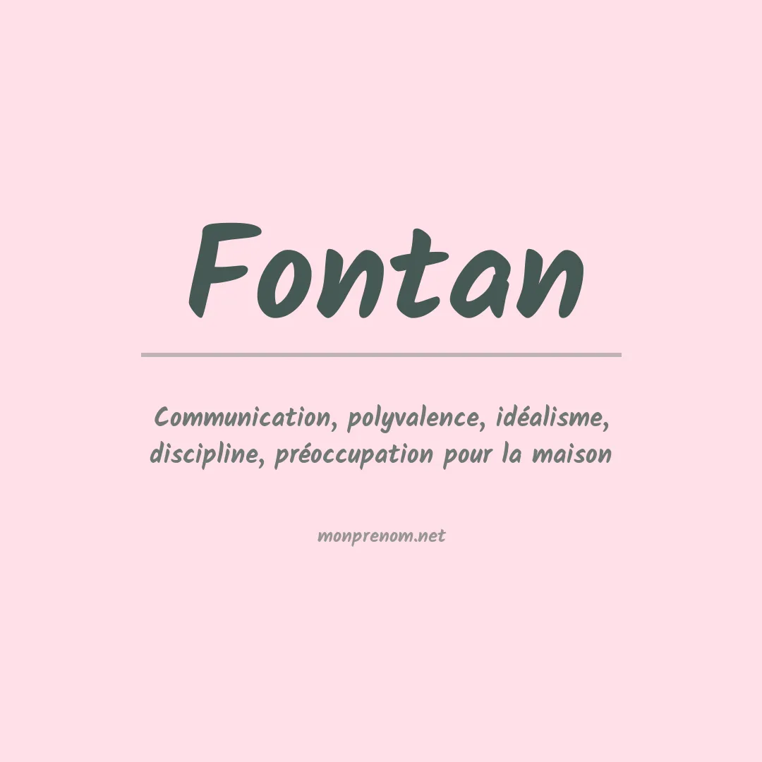 Prénom Fontan