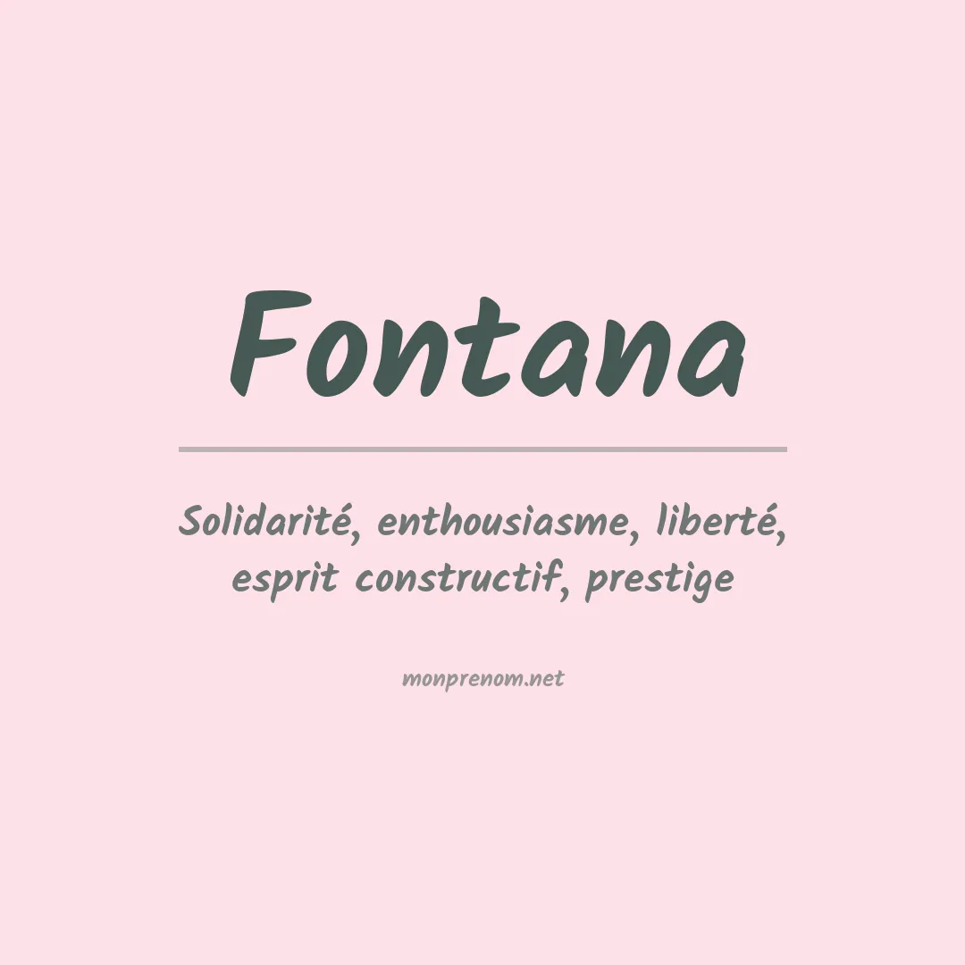 Prénom Fontana