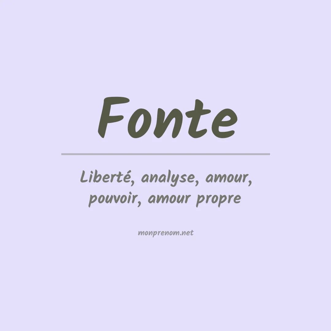 Prénom Fonte