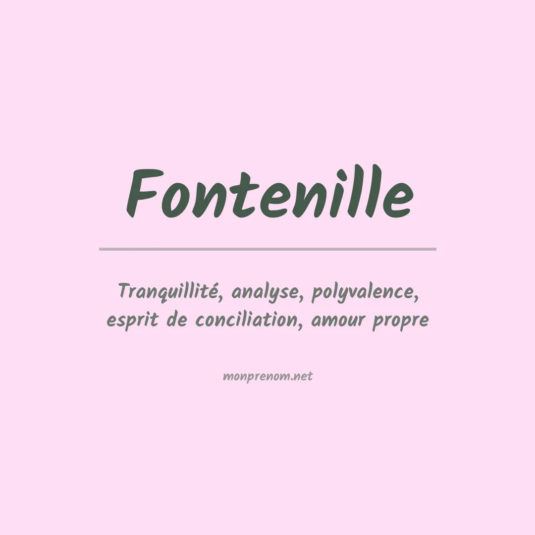 Signification du prénom Fontenille