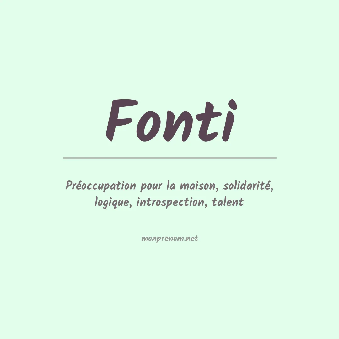 Prénom Fonti