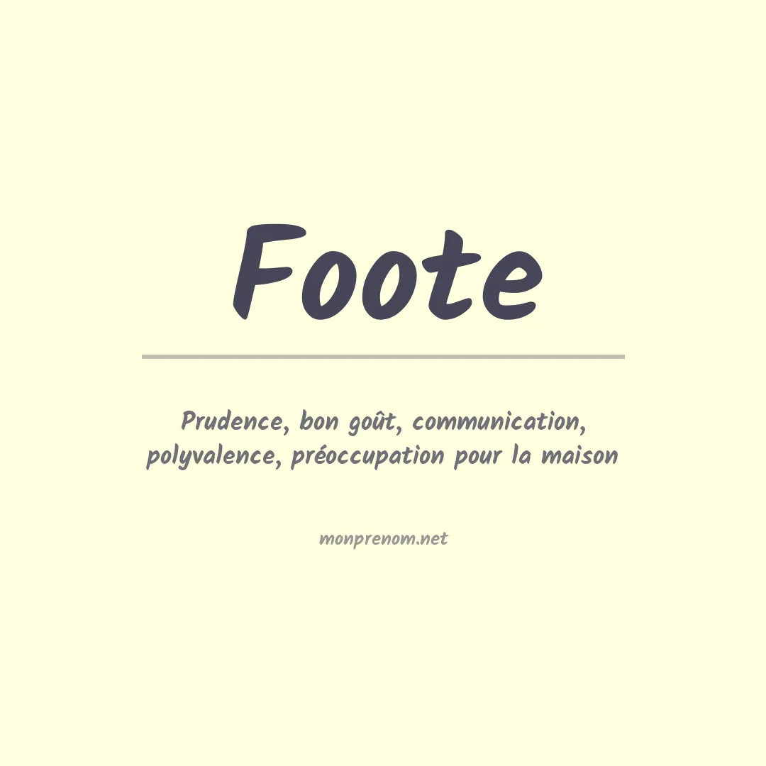 Prénom Foote