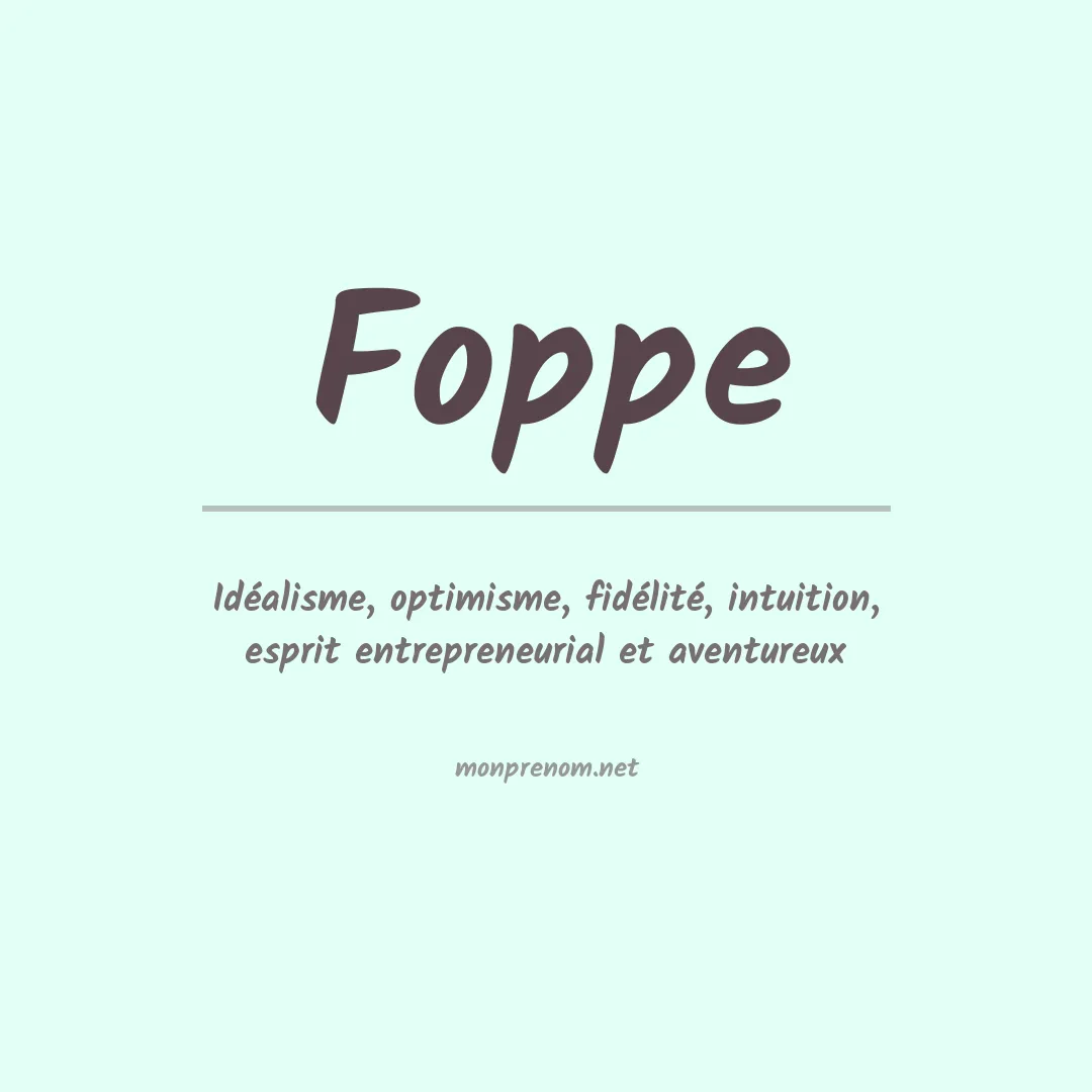Prénom Foppe