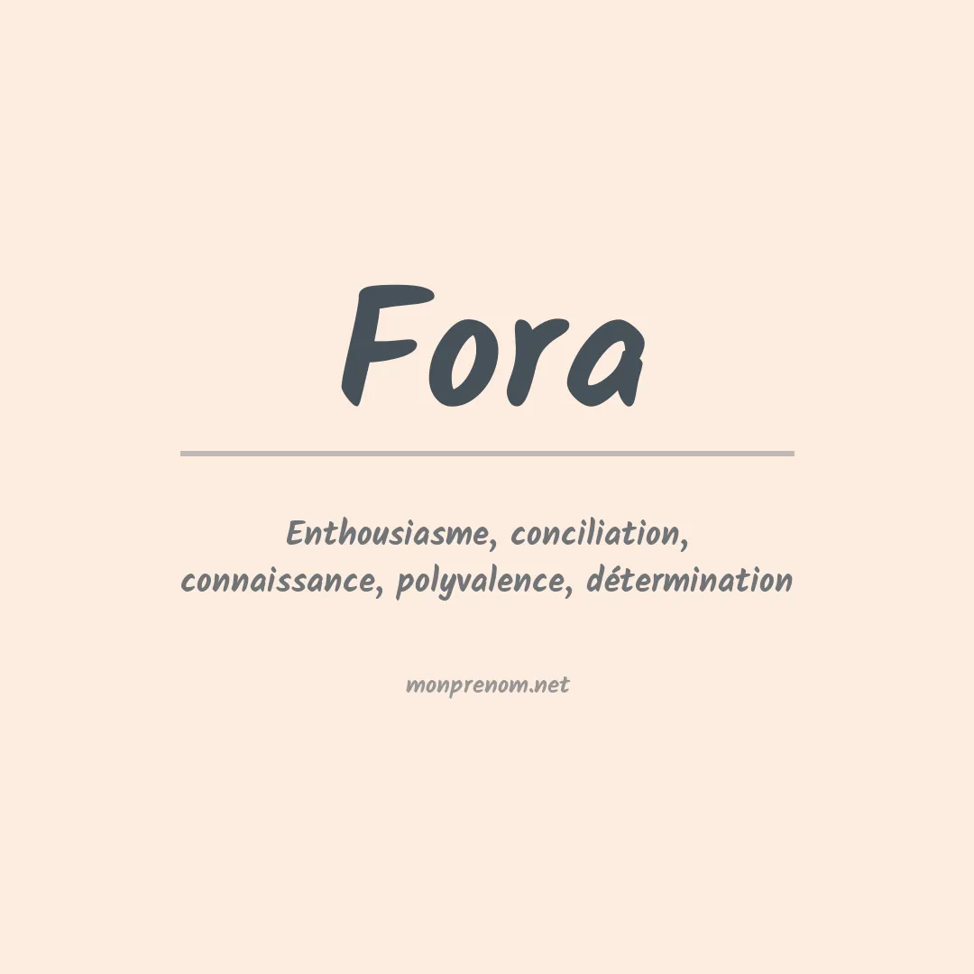 Signification du prénom Fora