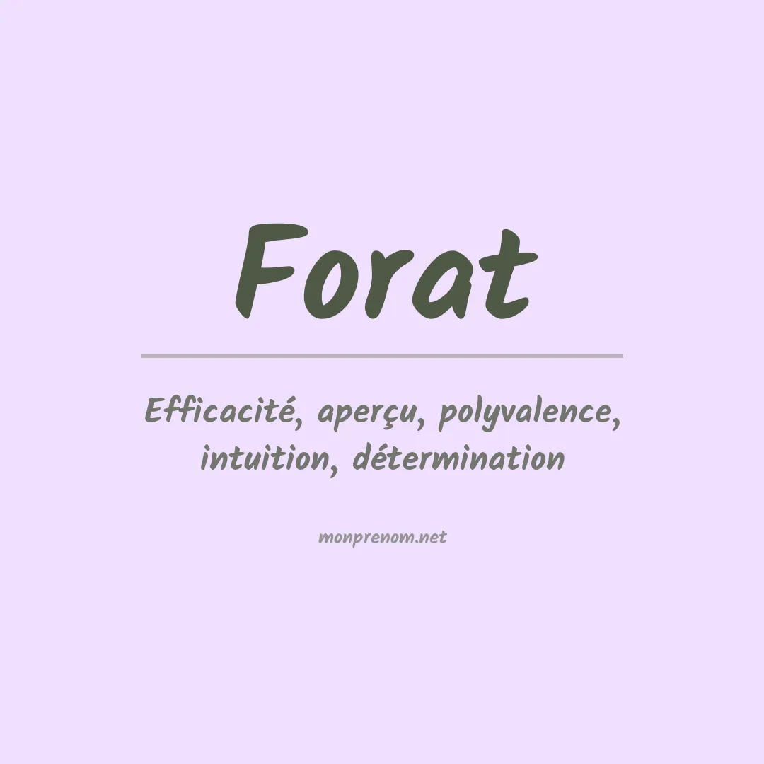 Prénom Forat
