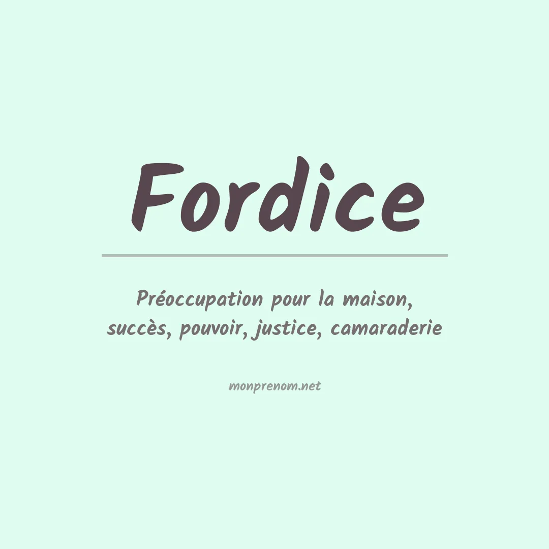 Prénom Fordice
