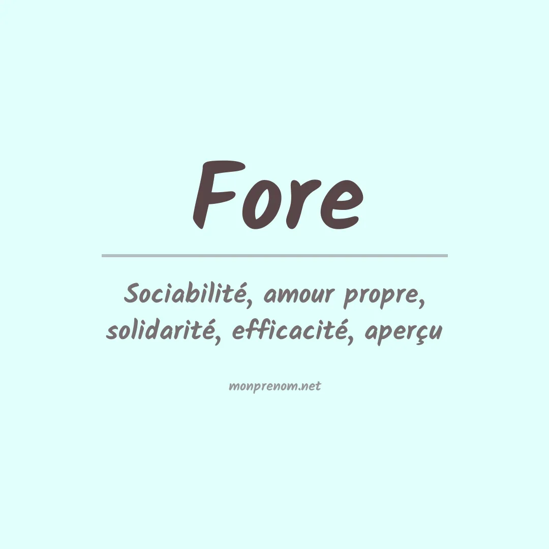 Prénom Fore