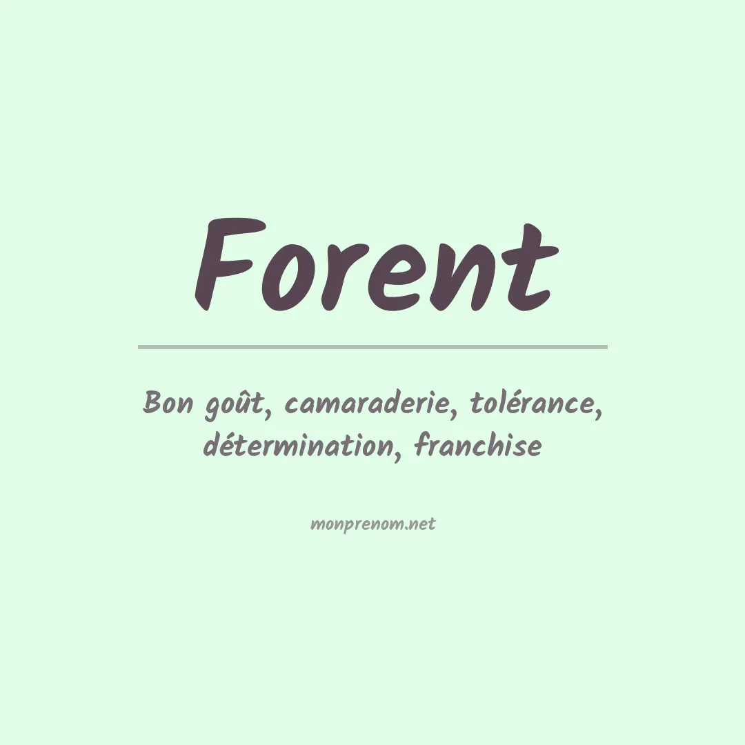 Prénom Forent