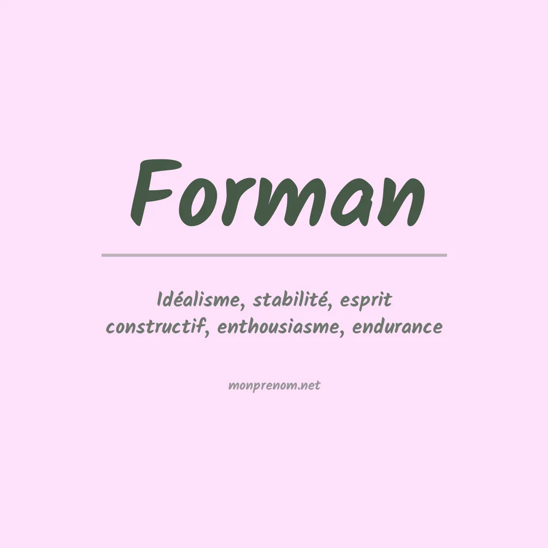 Prénom Forman