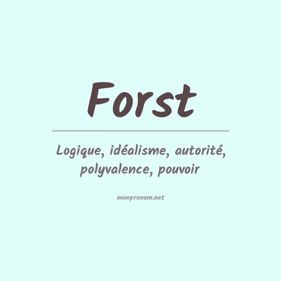 Prénom Forst
