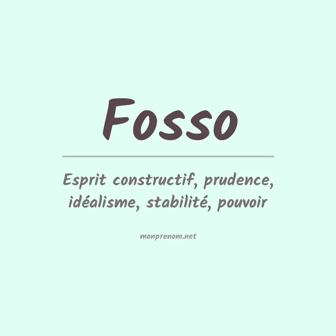 Signification du prénom Fosso