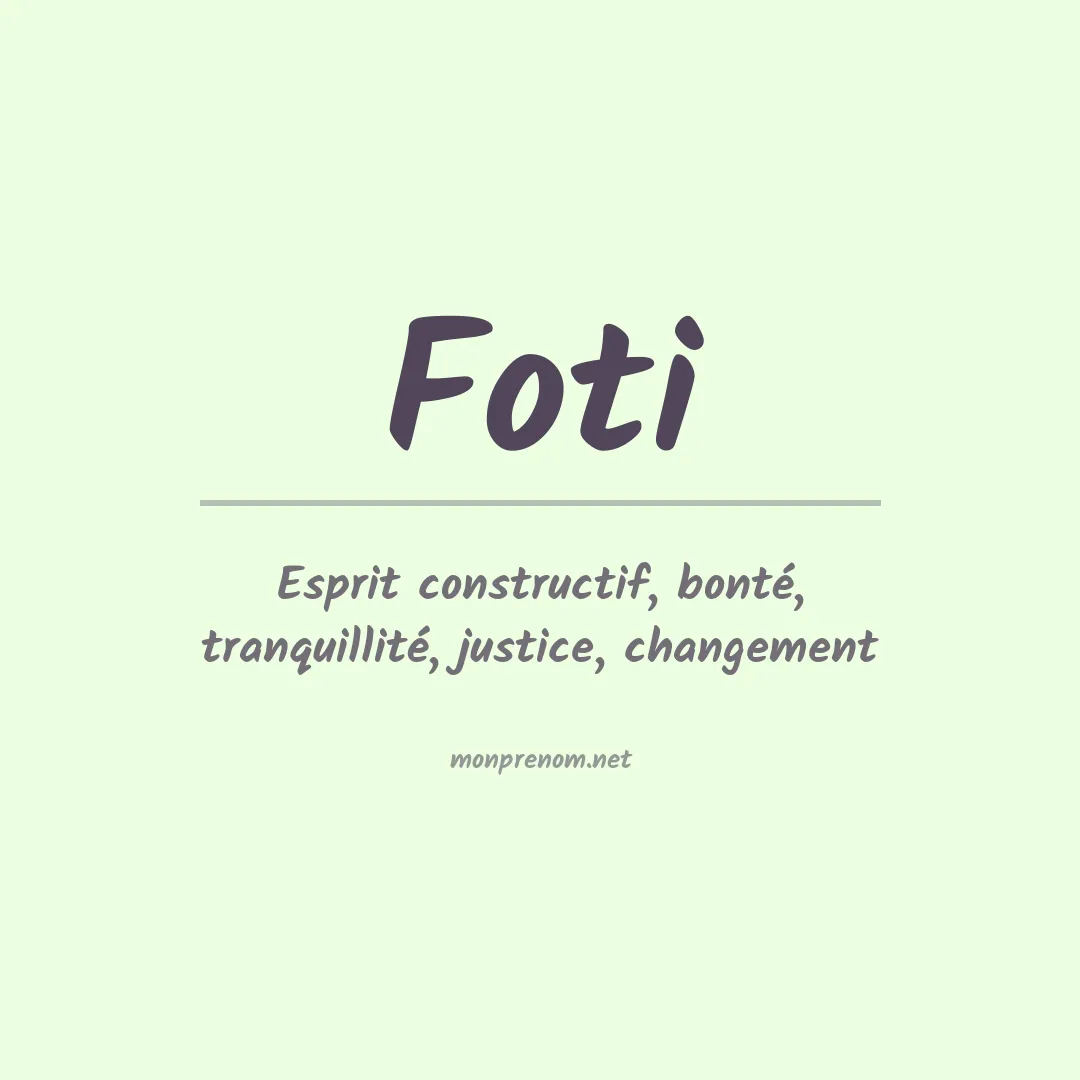 Prénom Foti