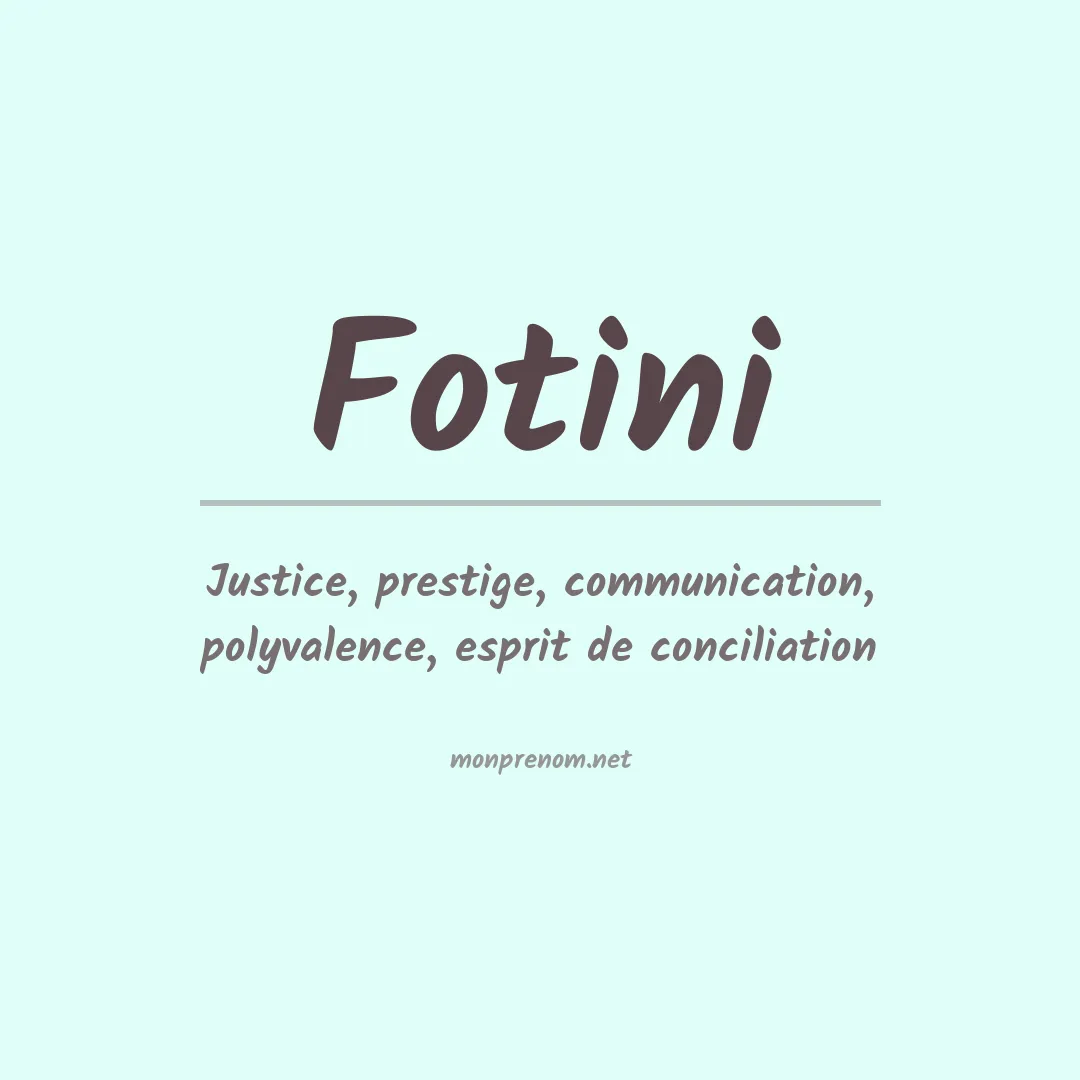 Signification du prénom Fotini