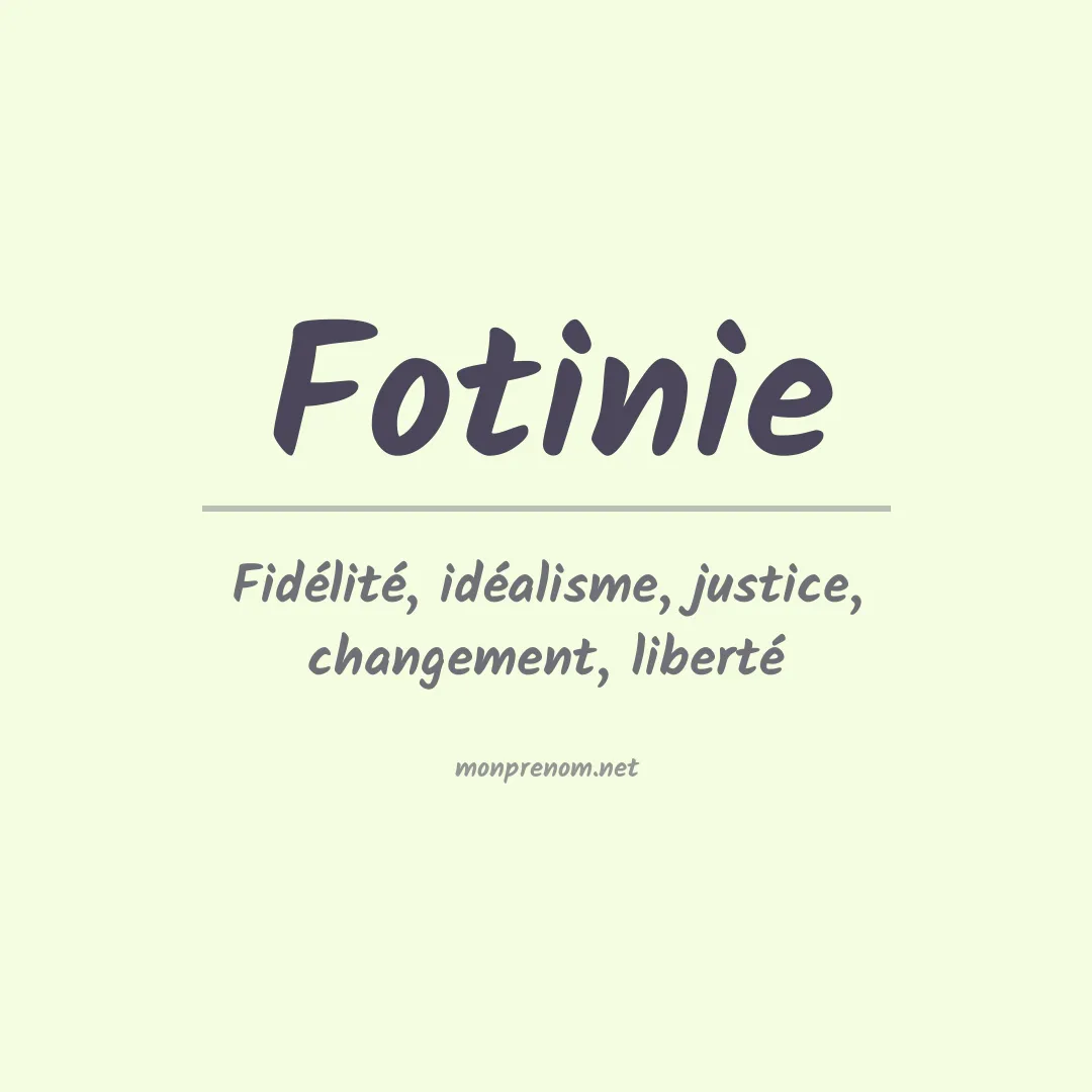 Signification du prénom Fotinie