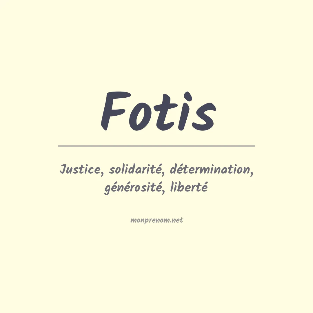 Signification du prénom Fotis
